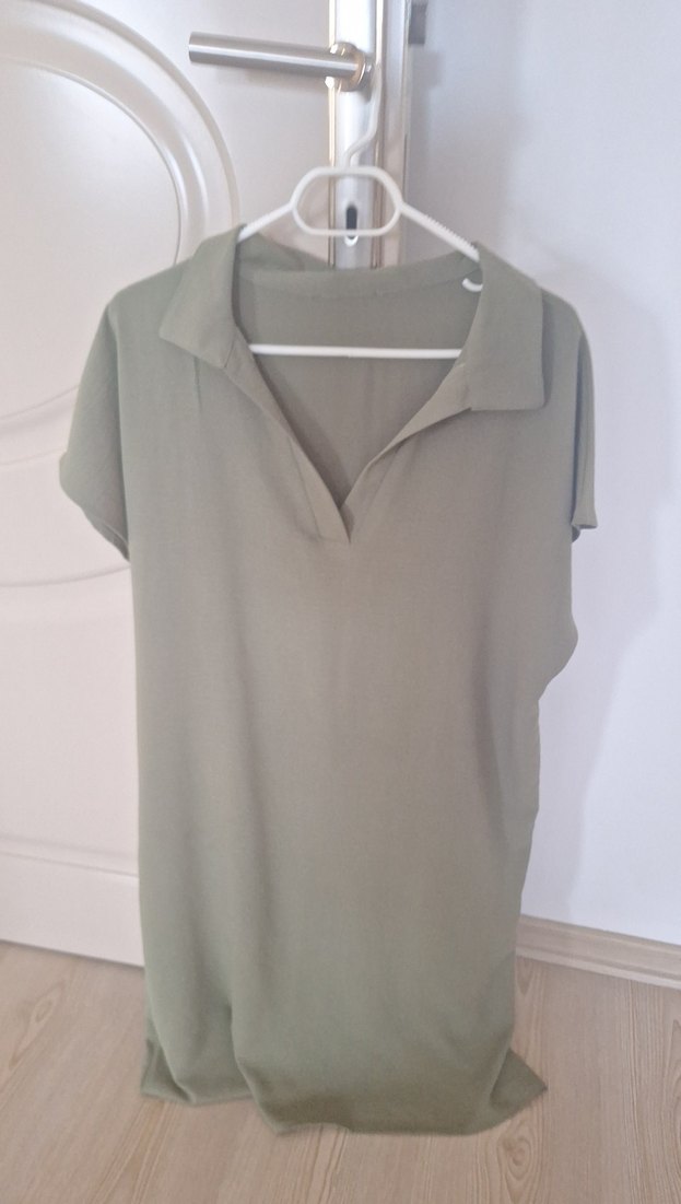 Güneşkızı haki polo yaka  Midi Elbise - Görsel 3