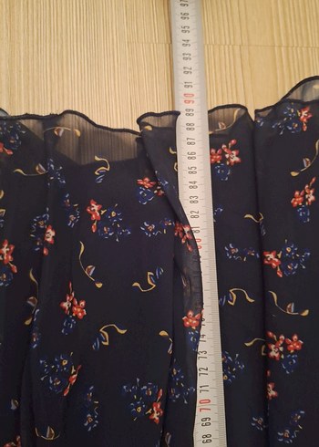 Trendyol marka VYaka Mavi Baskılı Bohem şifon Elbise - Görsel 4