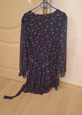 Trendyol marka VYaka Mavi Baskılı Bohem şifon Elbise - Görsel 3