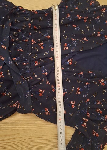 Trendyol marka VYaka Mavi Baskılı Bohem şifon Elbise - Görsel 6