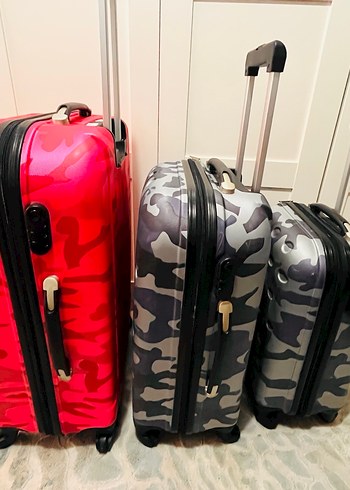 3lü takım valiz polietilen fiber karbon - Görsel 3