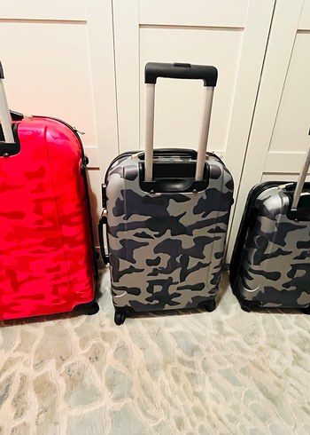 3lü takım valiz polietilen fiber karbon - Görsel 4