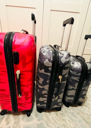 3lü takım valiz polietilen fiber karbon - Görsel 5