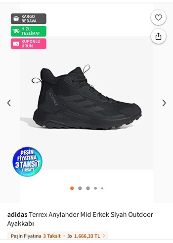 ADİDAS Erkek Siyah Bağcıklı Spor Ayakkabı - Görsel 6