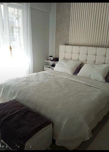 Dantelli kapitoneli ultrasonik çift kişilik yatak örtüsü - Görsel 2