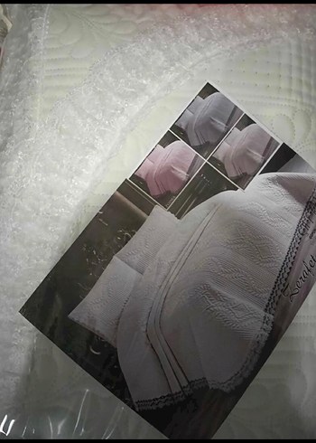 Dantelli kapitoneli ultrasonik çift kişilik yatak örtüsü - Görsel 3