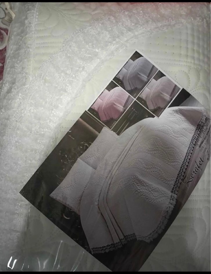 Dantelli kapitoneli ultrasonik çift kişilik yatak örtüsü - Görsel 3