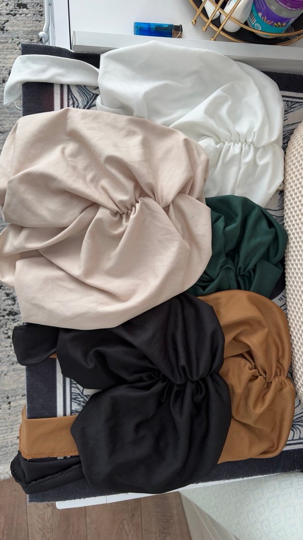 5 renk 5 çeşit arkadan bağlamalı büzgülü bone - Görsel 4