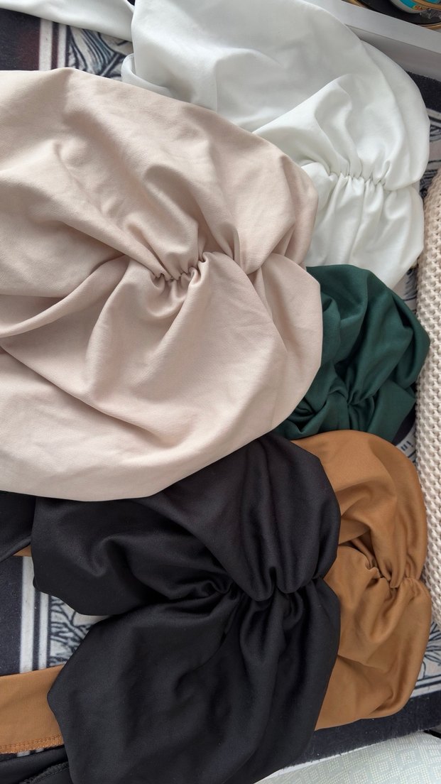 5 renk 5 çeşit arkadan bağlamalı büzgülü bone - Görsel 3