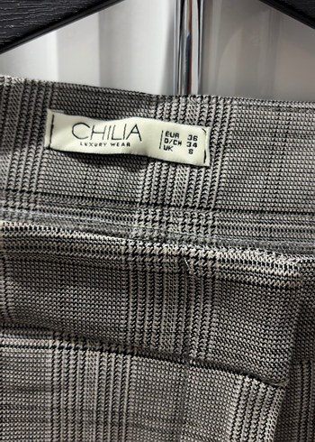 Ekose düşük bel kumaş pantolon - Görsel 3