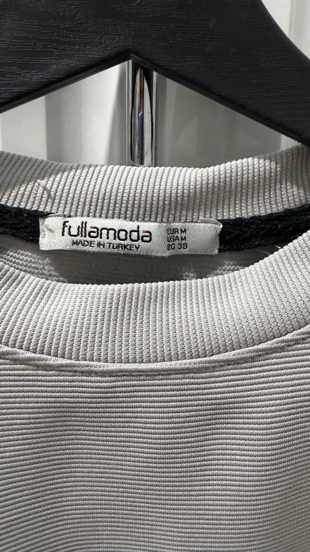 Gri Erkek Oversize Tişört, Kısa Kollu, Bisiklet Yaka - Görsel 2