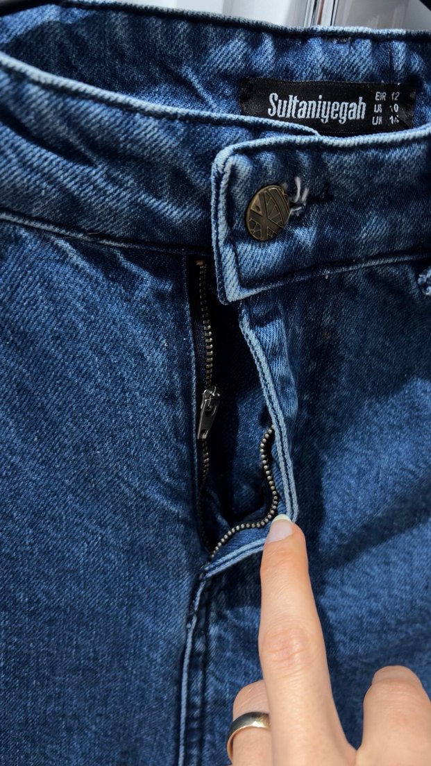 Koyu lacivert kot etek tesettür - Görsel 3