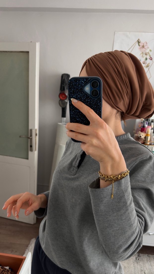 Dolgulu tesettür bone - Görsel 3