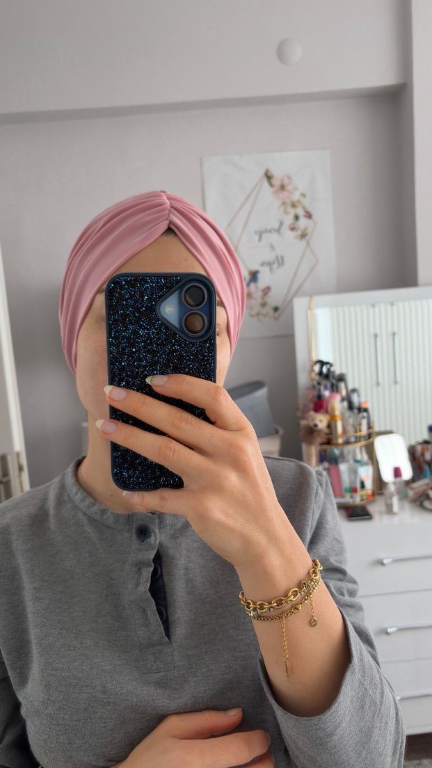 Pembe dolgusuz salaş bone tesettür - Görsel 3