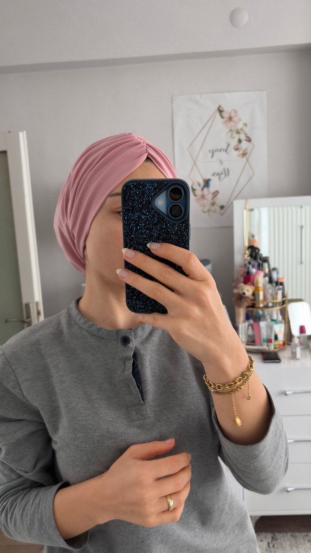 Pembe dolgusuz salaş bone tesettür - Görsel 2