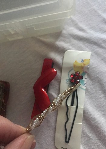 Boncuklu Pembe Çiçekli Saç Tokası - Görsel 2