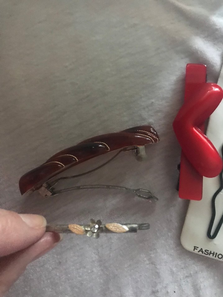 Boncuklu Pembe Çiçekli Saç Tokası - Görsel 3