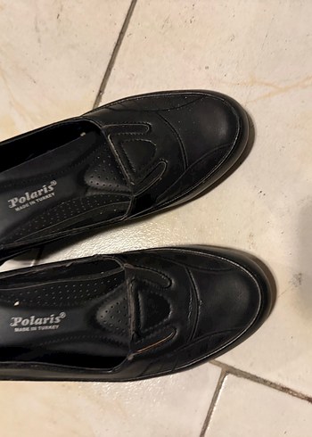 Polaris Kadin Siyah Platform Topuklu Bagciksiz Oxford