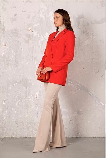 l Beden Turuncu Blazer Ceket