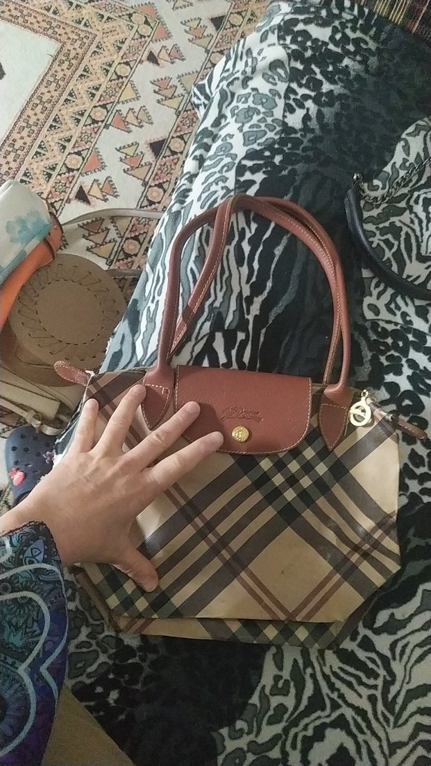 Kahverengi Deri Baskılı Kadın Çanta - Görsel 5