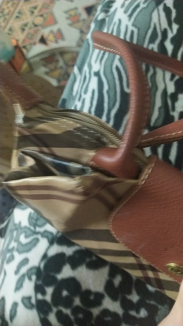 Kahverengi Deri Baskılı Kadın Çanta - Görsel 4