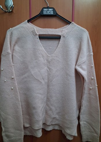 Sarı Beyaz Yuvarlak Yaka Triko Kadın Kazak - Görsel 12