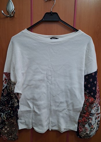 Sarı Beyaz Yuvarlak Yaka Triko Kadın Kazak - Görsel 7