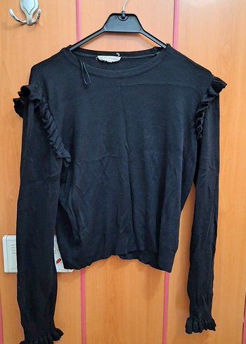 Sarı Beyaz Yuvarlak Yaka Triko Kadın Kazak - Görsel 6