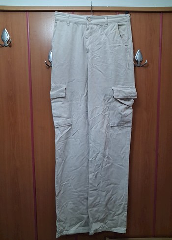 V Yaka Kısa Kollu Bej Hamile Bluzu - Görsel 8