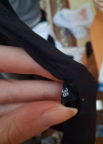 V Yaka Kısa Kollu Bej Hamile Bluzu - Görsel 18