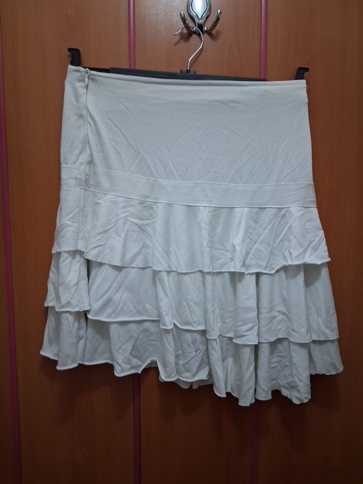 V Yaka Kısa Kollu Bej Hamile Bluzu - Görsel 4