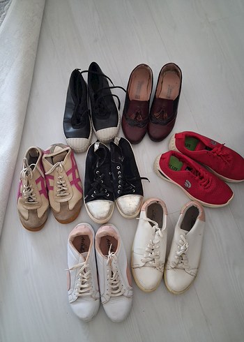 Beyaz Kadın Spor Ayakkabı Düz Taban - Görsel 3