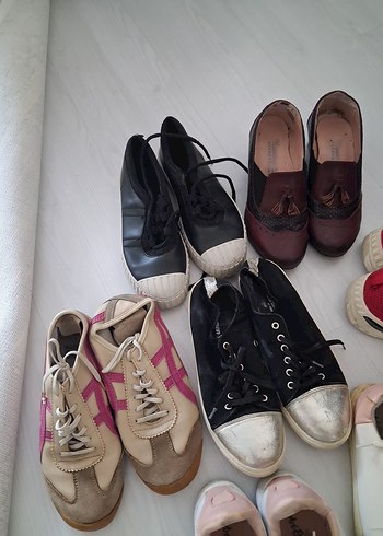 Beyaz Kadın Spor Ayakkabı Düz Taban - Görsel 2