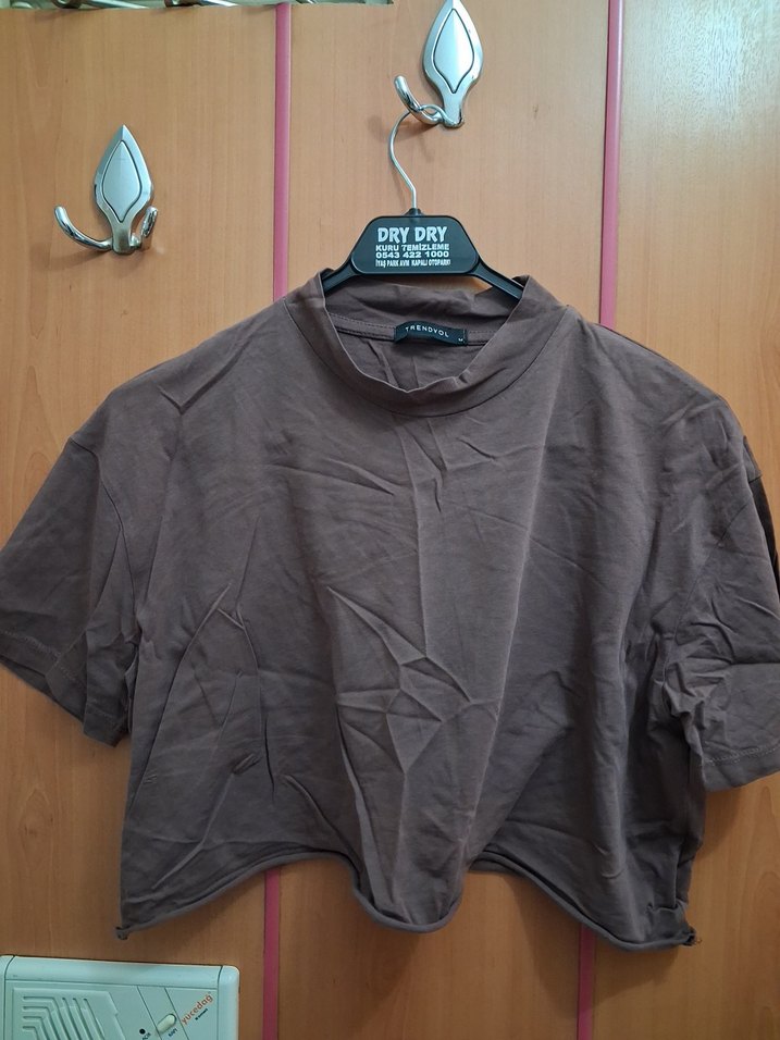 Düğmeli Çizgili Kısa Kollu Kadın Bluz - Görsel 5