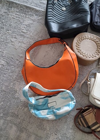 Gri Deri Kadın Omuz Çantası Tokalı - Görsel 4