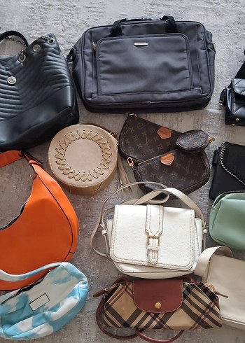 Gri Deri Kadın Omuz Çantası Tokalı - Görsel 5