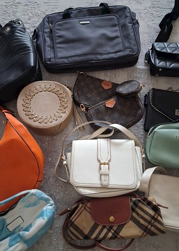 Gri Deri Kadın Omuz Çantası Tokalı - Görsel 3