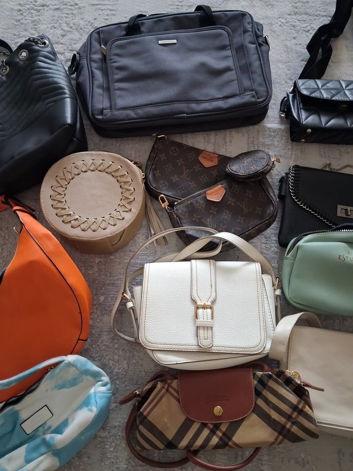 Gri Deri Kadın Omuz Çantası Tokalı - Görsel 3