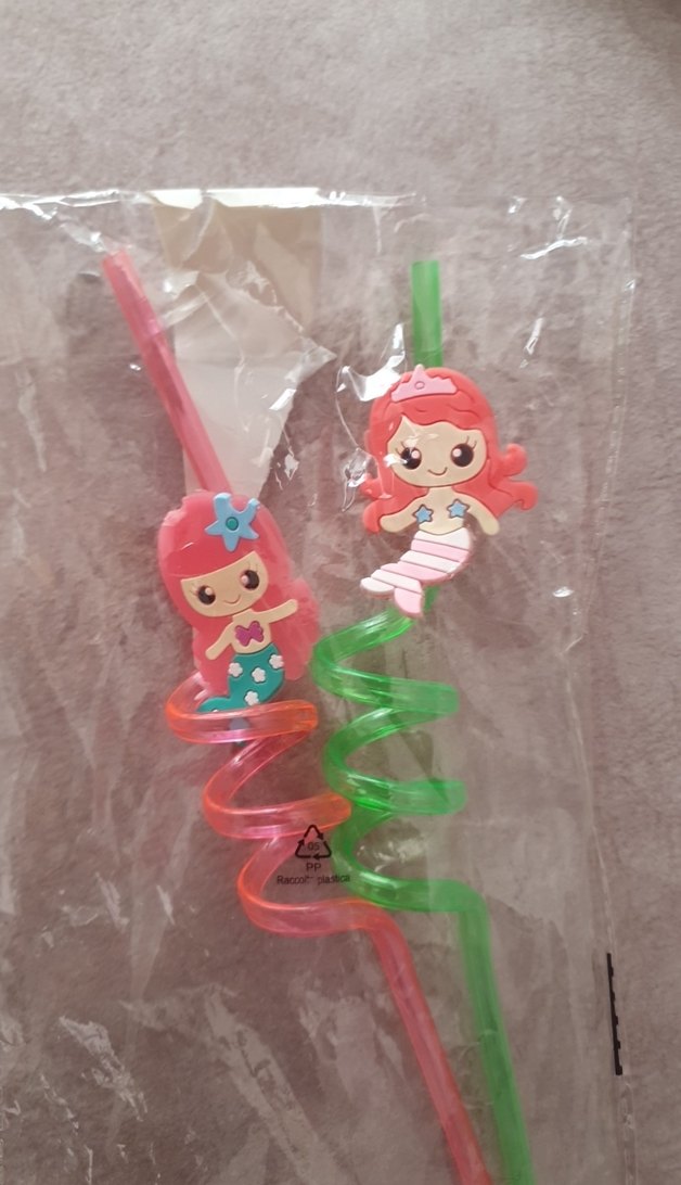 Renkli Deniz Kızı Temalı Parti Pipetleri - Görsel 2