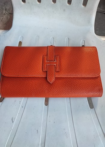 Hermes Klasik Tokalı Kadın Deri Portföy Cüzdan