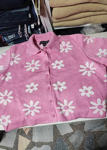 Pembe Düğmeli Hamile Hırka - Görsel 4