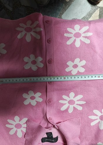 Pembe Düğmeli Hamile Hırka - Görsel 3