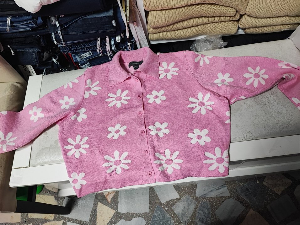 Pembe Düğmeli Hamile Hırka - Görsel 4