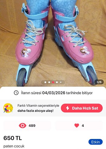 Renkli Pembe Bağcıklı bayanPaten - Görsel 2