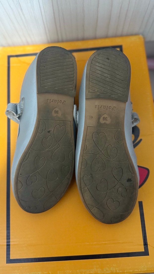 Kız Çocuk Gri Tokalı Babet Ayakkabı - Görsel 3