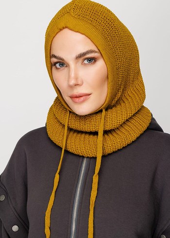 Sarı Örgü Kadın Bere - Görsel 2