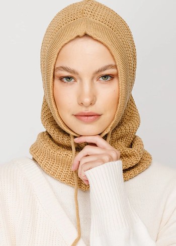 Bej Örgü Kadın Bere - Görsel 2