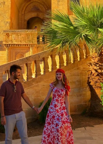 kırmızı detaylı elbise - Görsel 2