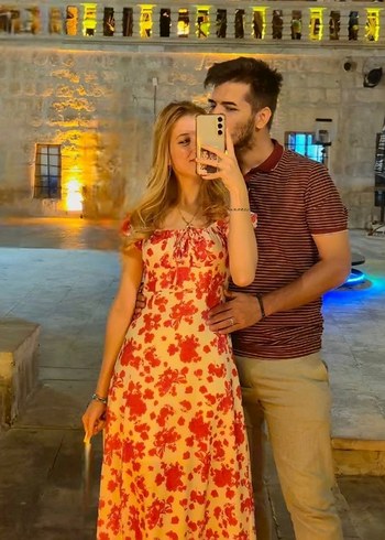 kırmızı detaylı elbise - Görsel 3