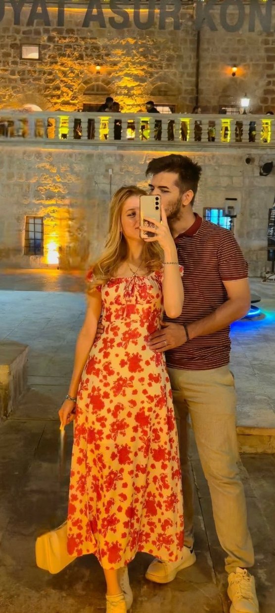 kırmızı detaylı elbise - Görsel 3